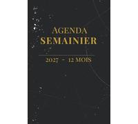 Agenda 2027 Semainier: noir professionnel | Planificateur hebdomadaire en français | 12 mois de janvier à décembre 2027 | 1 semaine sur 2 pages petit format a5