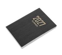 Agenda à Notes 2027 A7 Journal Quotidien Petit Hebdomadaire en PU Noir | Pages pour Définition D'objectifs, Écriture sans Bavure, Design Moderne et Compact pour Professionnels