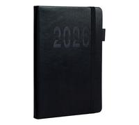 Agenda A5 à rayures verticales - Carnet de rendez-vous en anglais - Carnet de rendez-vous annuel 2026 avec sangle pour travail, réunions, fitness, professeur, trajet quotidien, maison, voyages