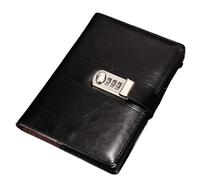 Agenda A5 de couleur unie, carnets et journaux, agenda avec mot passe, bureau, cahiers d'affaires, fournitures scolaires pour l'organisation quotidienne personnelle(Black)