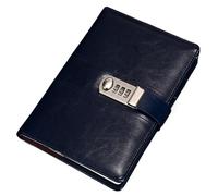 Agenda A5 de couleur unie, carnets et journaux, agenda avec mot passe, bureau, cahiers d'affaires, fournitures scolaires pour l'organisation quotidienne personnelle(Dark Blue)
