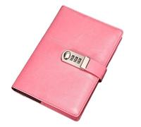 Agenda A5 de couleur unie, carnets et journaux, agenda avec mot passe, bureau, cahiers d'affaires, fournitures scolaires pour l'organisation quotidienne personnelle(Pink)