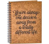 Agenda A5 personnalisé din lemn - "You're always one decision away"
