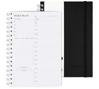 Agenda A5 Sans Date-Cahier Spiralé avec Emploi du Temps, Liste de Tâches et Espace pour Notes-80 Feuilles/160 Pages pour une Gestion Efficace du Temps, pour l'École,Calendriers hebdomadaires