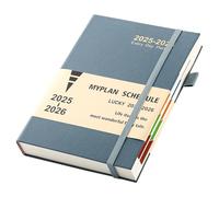 Agenda académique 2025-2026 2025-2026 A5 un jour par page - Agenda académique journalier et mensuel avec passant pour stylo, onglets mensuels colorés, poche intérieure - Bleu