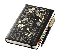 Agenda académique 2025-2026, format A5, page par jour, 13 mois, productivité, agenda journalier de productivité d'août 2025 à août 2026, avec stylo, onglet mensuel, autocollants, poche intérieure