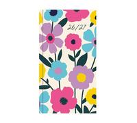 Agenda académique 2026-2027 semainier - Format portefeuille compact et fin - Couverture rigide rembourrée - Organiseur pour enseignant - Motif abeille jaune