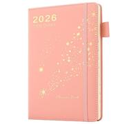 Agenda académique 2026 A5 une page par jour, planificateur annuel complet - Planificateur quotidien et mensuel de janvier à décembre, agenda de rendez-vous à couverture rigide 2026 avec onglets