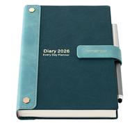 Agenda académique 2026 janvier à décembre 2026 - Agenda semainier mensuel avec stylo, autocollants et poche intérieure - Format A5 - Vert 2026 - Format A5