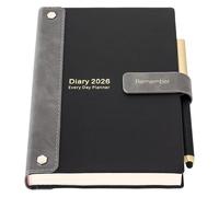 Agenda académique 2026 janvier à décembre 2026 - Agenda semainier mensuel avec stylo, autocollants et poche intérieure - Format A5 - Noir 2026
