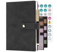 Agenda académique 2026, planificateur quotidien, A5 une page par jour, agenda quotidien de janvier 2026 à décembre 2026, carnets d'organisation à couverture rigide avec porte-stylo, marque-page