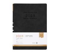 Agenda académique journalier hebdomadaire mensuel 2025 page datée 2025 en cuir de janvier 2025 à décembre pour homme et femme avec couverture rigide