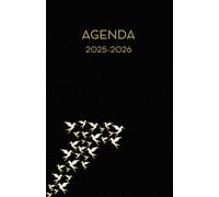 Agenda Adulte 2025-2026 - Origami - Oiseau - Pliage papier- Fond noir (12.85x19.84 cm) 1 page pour 2 jours