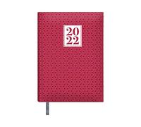 Agenda annuel 2022 - Organisateur hebdomadaire - Chaque jour une page - Taille M 14 x 20 cm - Modèle Floride, couleur bordeaux, planificateur mensuel portable - Dohe
