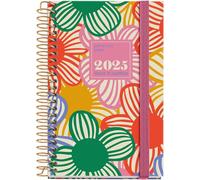 Agenda Annuel 2025,80 X 120 Mm,1 Jour Par Page,Couverture Carton Doublé Plastifié,Spirale,Fermeture Élastique,Papier 80 G/M²,Catalan,Anglais Et Portugais,Flowery.[Y585]