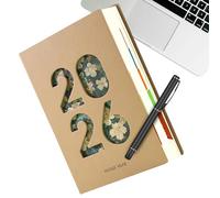 Agenda annuel 2026 - 365 jours avec onglets - Calendrier mensuel journalier 2026 - Système de planification intégré pour la planification académique des élèves, des enseignants, des bureaux à domicile
