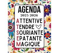 Agenda Atsem 2025 2026: Planificateur semainier et mensuel | Une semaine sur deux pages | Cadeau atsem d'école fin d'année