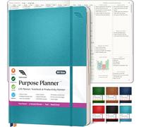 Agenda B5 non daté, mensuel, hebdomadaire, quotidien de productivité 2024, outil professionnel pour professionnels, mamans, étudiants, carnet de notes (19,1 x 24,9 cm, couverture rigide bleu sarcelle)