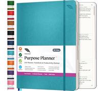 Agenda B5 non daté, mensuel, hebdomadaire, quotidien de productivité 2024, outil professionnel pour professionnels, mamans, étudiants, carnet de notes (19,1 x 24,9 cm, couverture souple bleu sarcelle)