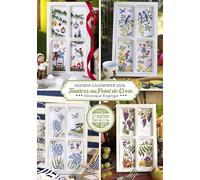 Agenda Calendrier 2026 Point de Croix Fenêtres Décoratives, 12 Motifs Saisonniers en Broderie au point de croix, Créations par Véronique Enginger