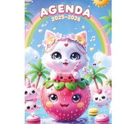Agenda Chat Kawaii 2025 2026: JOURNALIER UNE PAGE PAR JOUR AVEC DES COLORIAGES MIGNONS A DECOUVRIR CHAQUE JOUR | Format standard 12x17 | Fille Ado ... cm2 | Collège 6e, 5eme, 4eme | Rose Pastel