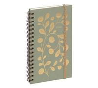 Agenda civil de poche spiralé semainier Collection Espace Végétal 16S 2026 9 x 17,5 cm Vert et Or