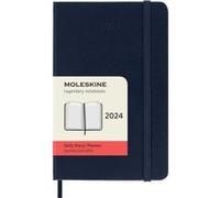Agenda civil journalier Moleskine 2024 12 mois Format de Poche Couverture Dure Bleu Saphir Bleu Saphir G