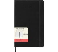 Moleskine Daily Planner 2025-2026, Agenda Quotidienne 18 Mois avec Couverture Rigide et Fermeture Élastique, Format Large 13 x 21 cm, Couleur Noire