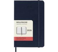 Moleskine Agenda Quotidien 2026 – Journalier 12 mois, Couverture rigide, Format pocket 9x14 Bleu