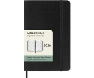 Agenda civil Moleskine 2026 12 mois Semainier Horizontal Format Poche Souple Noir Noir G