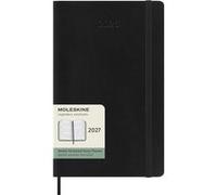 Agenda civil semainier horizontal Moleskine 2027 12 mois Grand format Couverture souple Noir Noir