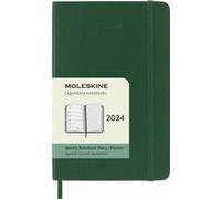 Agenda civil semainier Moleskine 2024 12 mois Format de Poche Couverture Souple Vert Myrte Vert Myrte G