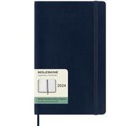 Agenda civil semainier Moleskine 2024 12 mois Grand Format Couverture Souple Bleu Saphir Bleu Saphir G