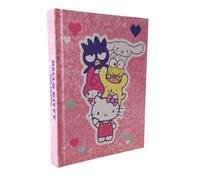 Agenda compatible avec agenda scolaire Hello Kitty & Friend rose 2025-2026 F.to Standard 18x14 cm + crayon, porte-clé pailettes et stylo multicolore