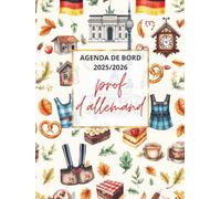 Agenda de bord 2024/2025 professeur d’Allemand: Carnet de Bord Enseignant 2025-2026 Allemand | Cahier relevé de notes 16 doubles pages pour 38 élèves, Planning annuel & Planificateur de cours, A4.