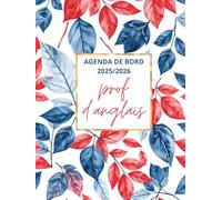Agenda de bord 2025-2025 Prof d'anglais: Carnet de bord professeur anglais 2025 2025 | Cahier relevé de notes 16 doubles pages pour 38 élèves, Planning annuel & Planificateur de cours | Semainier, A4.