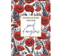 Agenda de bord 2025-2025 Prof d'anglais : carnet de bord professeur anglais 2025 2025 | Planificateur de cours , Calendrier & vacances scolaires | Semainier, Format A4.