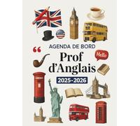 Agenda de bord 2025-2026 Prof d'anglais : Cahier relevé de notes,15 classes de 38 élèves | Carnet de bord professeur anglais 2025 2026, Planning annuel & Planificateur de cours, Hebdomadaire | A4.