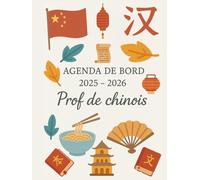 Agenda de bord 2025-2026 Prof de chinois : Cahier relevé de notes,23 classes pour 38 élèves | Carnet de bord professeur chinois 2025 2026, Planning annuel & Planificateur de cours | Semainier, A4.