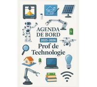 Agenda de bord 2025/2026 prof de technologie : Cahier Relevé de Notes Enseignant pour 15 Classes, Carnet de bord 2025-2026 professeur de techno | Planificateur de cours, Semainier, Format A4.