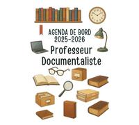 Agenda de bord 2025-2026 professeur documentaliste: Carnet de bord enseignant documentaliste 2025-2026, Cahier relevé de notes pour 15 Classes | Planning Annuel, Planificateur de cours semainier, A4.