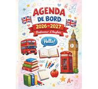 Agenda de bord 2026-2027 Prof d'anglais : Cahier relevé de notes,15 classes de 38 élèves | Carnet de bord professeur anglais 2026 2027, Planning annuel & Planificateur de cours, Hebdomadaire | A4.