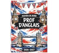 Agenda de bord 2026-2027 Prof d'anglais : Cahier relevé de notes,15 classes de 38 élèves | Carnet de bord professeur anglais 2026 2027, Planning annuel & Planificateur de cours, Hebdomadaire | A4.