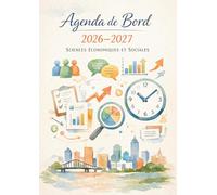 Agenda de bord 2026/2027 professeur de sciences économiques et sociales : Cahier Relevé de Notes pour 15 Classes, Carnet de Bord Enseignant 2026 2027 SES | Fiches de Stage, Organiseur Semainier, A4