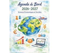 Agenda de bord 2026/2027 professeur de sciences économiques et sociales : Cahier Relevé de Notes pour 15 Classes, Carnet de Bord Enseignant 2026 2027 SES | Fiches de Stage, Organiseur Semainier, A4