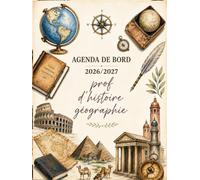 Agenda de Bord 2026/2027 Professeur d'Histoire Géographie EMC: Cahier Relevé de Notes pour 18 Classes | Carnet de Bord Enseignant 2026 2027 Prof ... | Organiseur de cours ,Semainier, A4