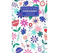 Agenda de Bord Enseignant 2024/2025 A5: Planificateur semainier et mensuel | 12 mois | suivi des élèves | année scolaire d'aout 2024 a juillet 2025 | cadeau pour les professeurs