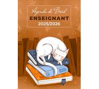 Agenda de Bord Enseignant 2025/2026: Complet planificateur pour les professeurs | Chat | Format A4