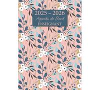 Agenda de Bord Enseignant: Carnet de Bord pour Professeur | Format A4 | Agenda Semainier Année Scolaire + Relevé de Notes | Couverture vintage