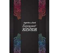 Agenda de Bord Professeur 2025-2026 A4: Grand Planificateur de cours pour les enseignants | 12 mois d'août 2025 à juillet 2026 | Organiseur semainier et mensuel